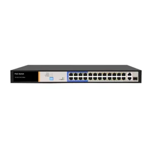 CP Plus 24 Port AI PoE Switch 2 Giga and 1 Giga SFP (1 Combo) Uplink Port – CP-ANW-HP24G2F1-25